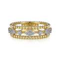 Gabriel & Co. LR52199Y45JJ 14K Yellow Gold Diamond and Bujukan Bead Ring