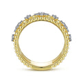 Gabriel & Co. LR52199Y45JJ 14K Yellow Gold Diamond and Bujukan Bead Ring