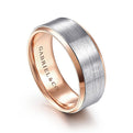 Gabriel & Co. MBH0120-80T4JJJ 14K White-Rose Gold 8mm Satin Beveled Edge Men's Wedding Band