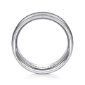 Gabriel & Co. MBH0133-70W4JJJ 14K White Gold 7mm - Satin Milgrain Channel Polished Edge Men's Wedding Band