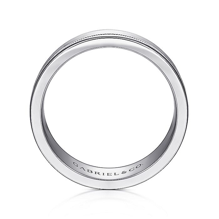 Gabriel & Co. MBH0140-70W4JJJ 14K White Gold 7mm - High Polished Men's Wedding Band with Millgrain