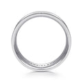 Gabriel & Co. MBL0143-70W4JJJ 14K White Gold 7mm - Satin Finish and Polished Edge Men's Wedding Band