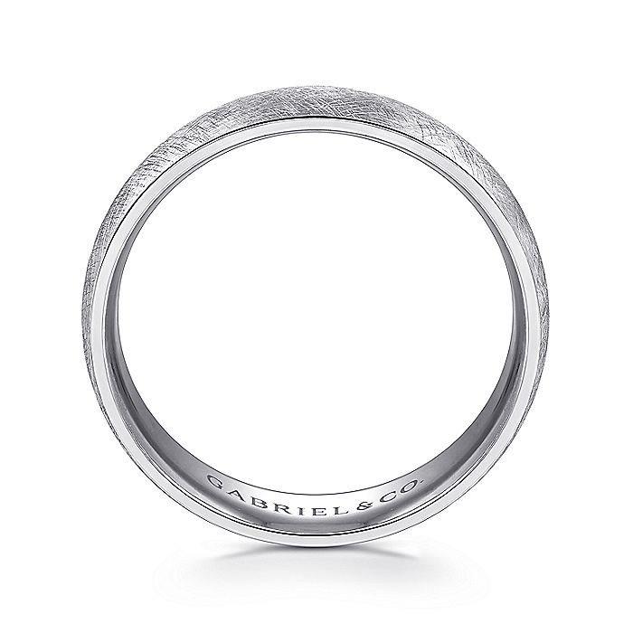 Gabriel & Co. MBM0104-60W4JJJ 14K White Gold 6mm -  Diamond Brushed Finish Men's Wedding Band