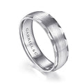 Gabriel & Co. MBM0105-60W4JJJ 14K White Gold 6mm - Diamond Coin Cut Edge Satin Finish Men's Wedding Band