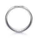 Gabriel & Co. MBM0107-80W4JJJ 14K White Gold 8mm - Satin Center and Polished Edge Men's Wedding Band