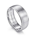 Gabriel & Co. MBM0107-80W4JJJ 14K White Gold 8mm - Satin Center and Polished Edge Men's Wedding Band