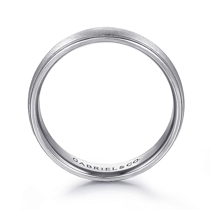 Gabriel & Co. MBM0115-60W4JJJ 14K White Gold 6mm - Rounded Satin Polished Edge Men's Wedding Band