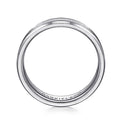 Gabriel & Co. MBM0127-60W4JJJ 14K White Gold 6mm - Satin Channel Polished Edge Men's Wedding Band