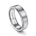 Gabriel & Co. MBM0132-60W4JJJ 14K White Gold 6mm - Satin Center and Polished Edge Men's Wedding Band