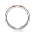 Gabriel & Co. MBM0172-70T4JJJ 14K White-Rose Gold 7mm - Satin Center Men's Wedding Band