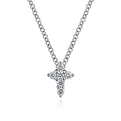 Gabriel & Co. NK1370W45JJ 14K White Gold Diamond Cross Necklace