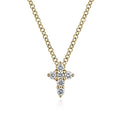 Gabriel & Co. NK1370Y45JJ 14K Yellow Gold Diamond Cross Pendant Necklace