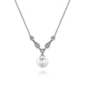 Gabriel & Co. NK1420W45PL 14K White Gold Cultured Pearl and Diamond Accent Necklace