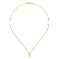 Gabriel & Co. NK1695Y45JJ 14K Yellow Gold Beaded Diamond Cross Pendant Necklace