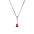 Gabriel & Co. NK1824W45RB 14K White Gold Pear Shaped Ruby and Diamond Drop Pendant Necklace