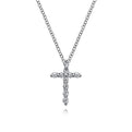 Gabriel & Co. NK1881W45JJ 14K White Gold Diamond Cross Pendant Necklace