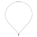 Gabriel & Co. NK2070W45RB 14K White Gold Ruby and Diamond Teardrop Pendant Necklace