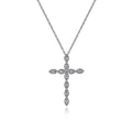 Gabriel & Co. NK2211W45JJ 14K White Gold Segmented Diamond Cross Necklace