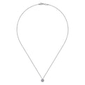 Gabriel & Co. NK2824W45JJ 14K White Gold Diamond Halo Pendant Necklace