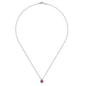 Gabriel & Co. NK3603W45RA 18 inch 14K White Gold Pear Shaped Ruby and Diamond Halo Pendant Necklace