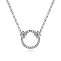 Gabriel & Co. NK4606W45JJ 14K White Gold Open Diamond Circle Pendant Necklace