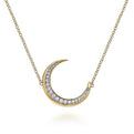 Gabriel & Co. NK4696Y45JJ 14K Yellow Gold Crescent Moon Diamond Pendant Necklace