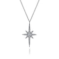 Gabriel & Co. NK4842W45JJ 14K White Gold Diamond Starburst Pendant Necklace