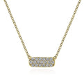 Gabriel & Co. NK4943Y45JJ 14K Yellow Gold Rectangular Diamond Pendant Necklace