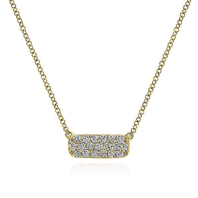 Gabriel & Co. NK4943Y45JJ 14K Yellow Gold Rectangular Diamond Pendant Necklace