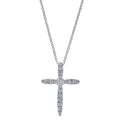 Gabriel & Co. NK5003W45JJ 14K White Gold Diamond Cross Pendant Necklace