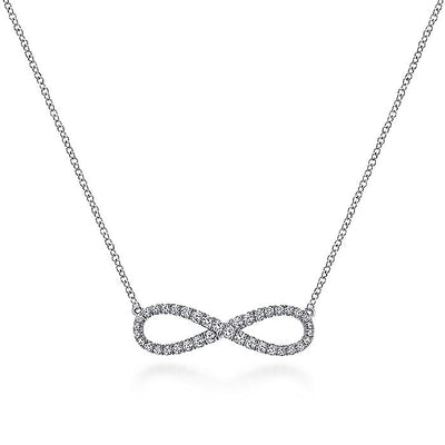 Gabriel & Co. NK5290W45JJ 14K White Gold Diamond Infinity Symbol Pendant Necklace