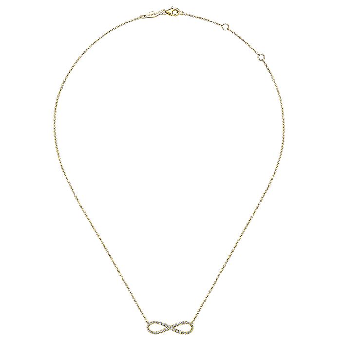 Gabriel & Co. NK5290Y45JJ 14K Yellow Gold Diamond Infinity Symbol Pendant Necklace