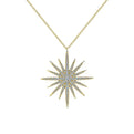 Gabriel & Co. NK5308Y45JJ 25 Inch 14K Yellow Gold Bursting Sun Pendant Necklace