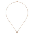 Gabriel & Co. NK5309K45MO 14K Rose Gold Oval Morganite and Diamond Halo Pendant Necklace