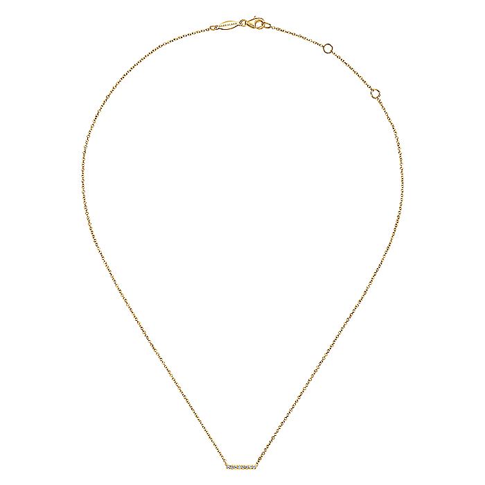 Gabriel & Co. NK5422Y45JJ 14K Yellow Gold Petite Pavé Diamond Bar Necklace