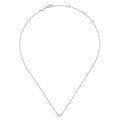 Gabriel & Co. NK5423W45JJ 14K White Gold V Shaped Diamond Bar Necklace