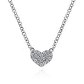 Gabriel & Co. NK5450W45JJ 14K White Gold Pavé Diamond Pendant Heart Necklace