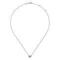 Gabriel & Co. NK5450W45JJ 14K White Gold Pavé Diamond Pendant Heart Necklace