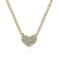 Gabriel & Co. NK5450Y45JJ 14K Yellow Gold Pavé Diamond Pendant Heart Necklace