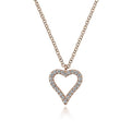 Gabriel & Co. NK5452K45JJ 14K Rose Gold Pavé Diamond Open Heart Necklace