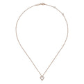 Gabriel & Co. NK5452K45JJ 14K Rose Gold Pavé Diamond Open Heart Necklace