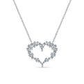 Gabriel & Co. NK5563W45JJ 14K White Gold Diamond Cluster Heart Pendant Necklace