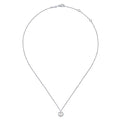 Gabriel & Co. NK5619W45PL 14K White Gold Cultured Pearl and Diamond Halo Pendant Necklace