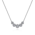 Gabriel & Co. NK5825W45JJ 14K White Gold Round Diamond Halo Necklace