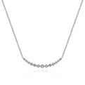 Gabriel & Co. NK5919W45JJ 14K White Gold Graduated Round Diamond Curved Bar Necklace