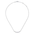 Gabriel & Co. NK5919W45JJ 14K White Gold Graduated Round Diamond Curved Bar Necklace