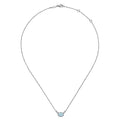 Gabriel & Co. NK5937W45AQ 14K White Gold Oval Aquamarine Pendant Necklace with Diamond Accents