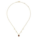 Gabriel & Co. NK5939Y45GN 14K Yellow Gold Pear Shape Garnet Pendant Necklace with Diamond Side Drops