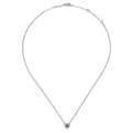 Gabriel & Co. NK5981W45PT 14K White Gold Round Pink Tourmaline and Diamond Heart Pendant Necklace