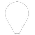 Gabriel & Co. NK5986W45JJ 14K White Gold Curved Pavé Diamond Bar Necklace